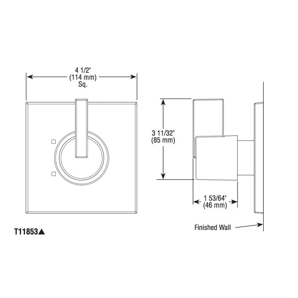 Delta Vero T11853 3-Port Three Function Diverter Trim Only Chrome