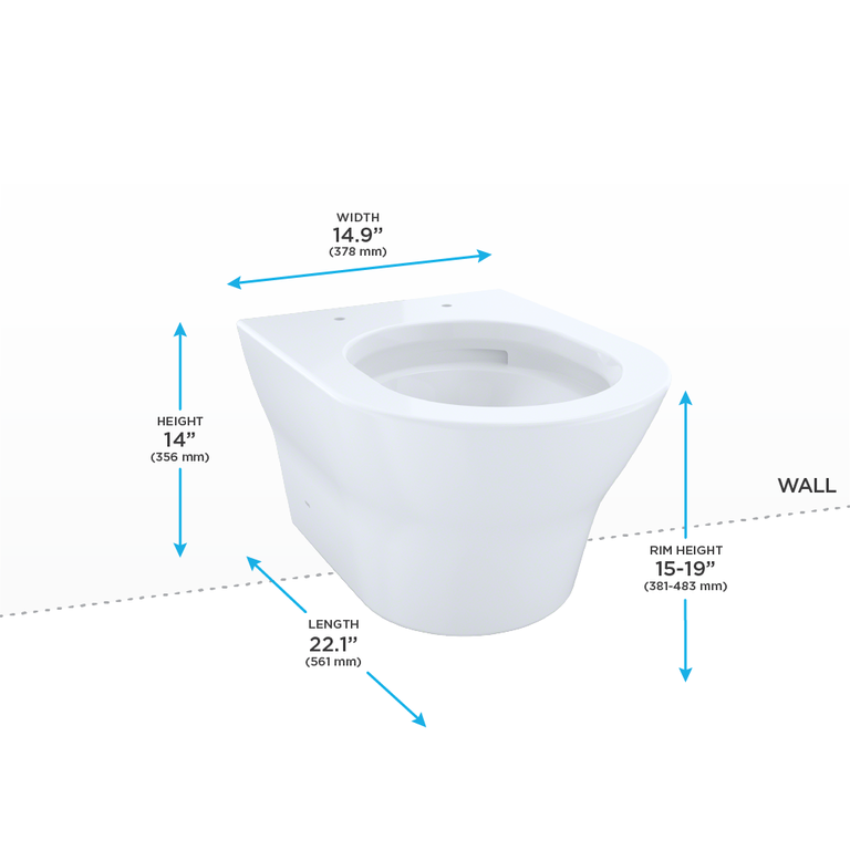 TOTO CWT486MFG Maris Wall Hung Elongated Toilet DUOFIT In ...