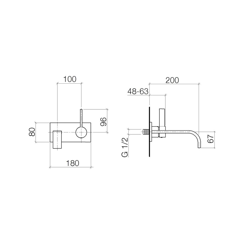 Dornbracht 36822782 Mem Wall Mounted Lavatory Faucet Platinum