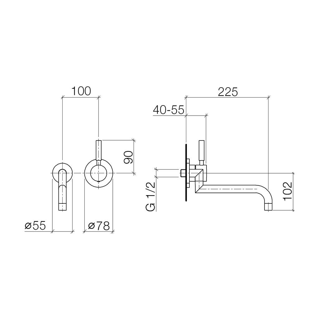 Dornbracht 36834625 Meta.02 Wall Mounted Lavatory Faucet ...