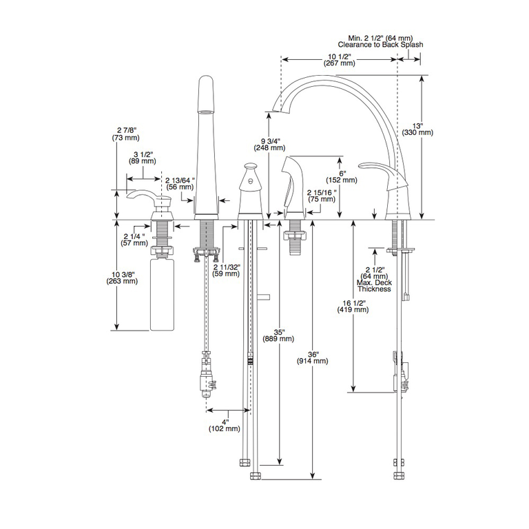 Delta 4380 Pilar Single Handle Kitchen Faucet With Spray Venetian