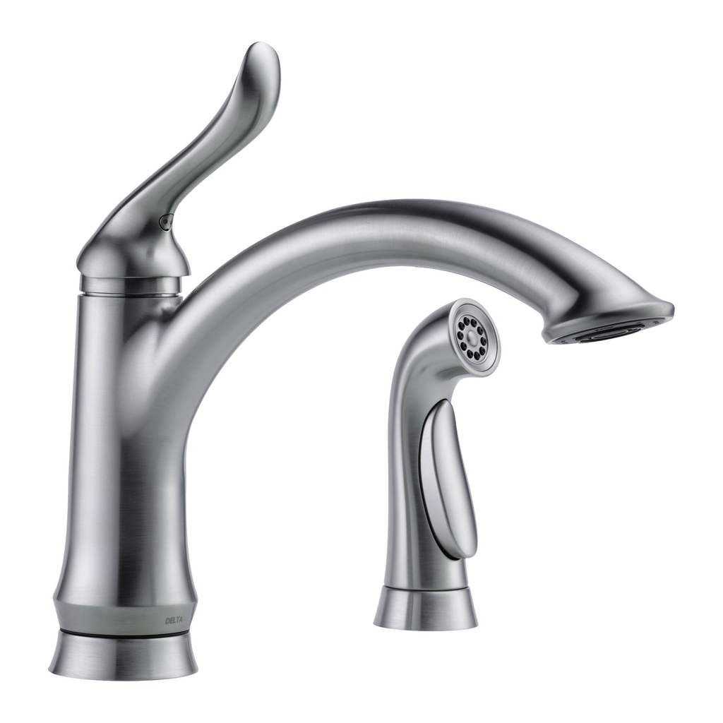 Delta 4453 Linden Single Handle Kitchen Faucet With Spray Arctic Stainless Home Comfort Centre