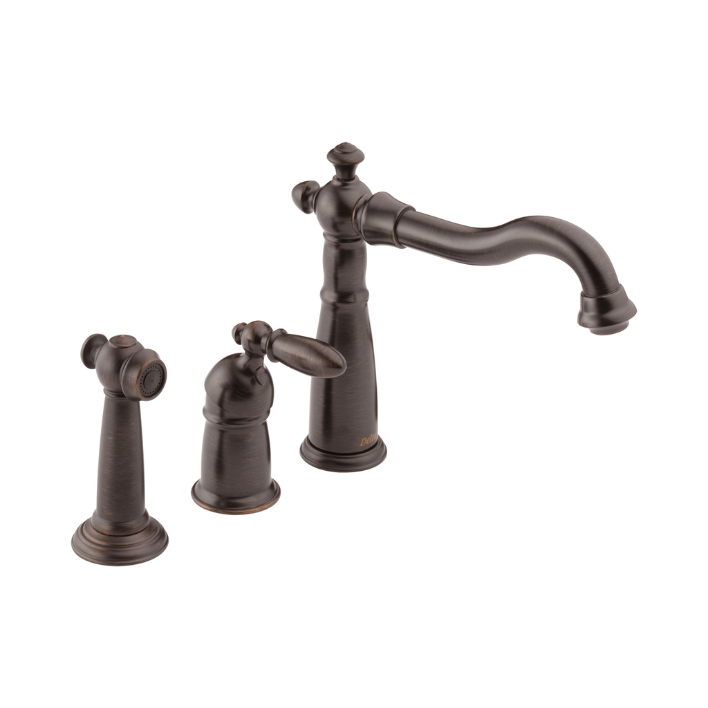 Delta 155 Victorian Single Handle Kitchen Faucet With Spray
