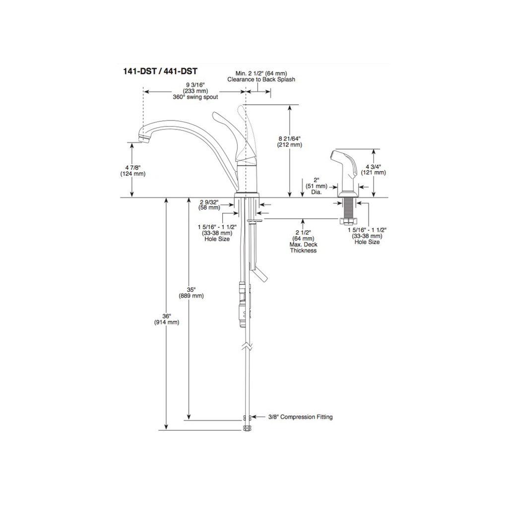 Chrome Delta 141-DST Collins Single Handle Kitchen Faucet