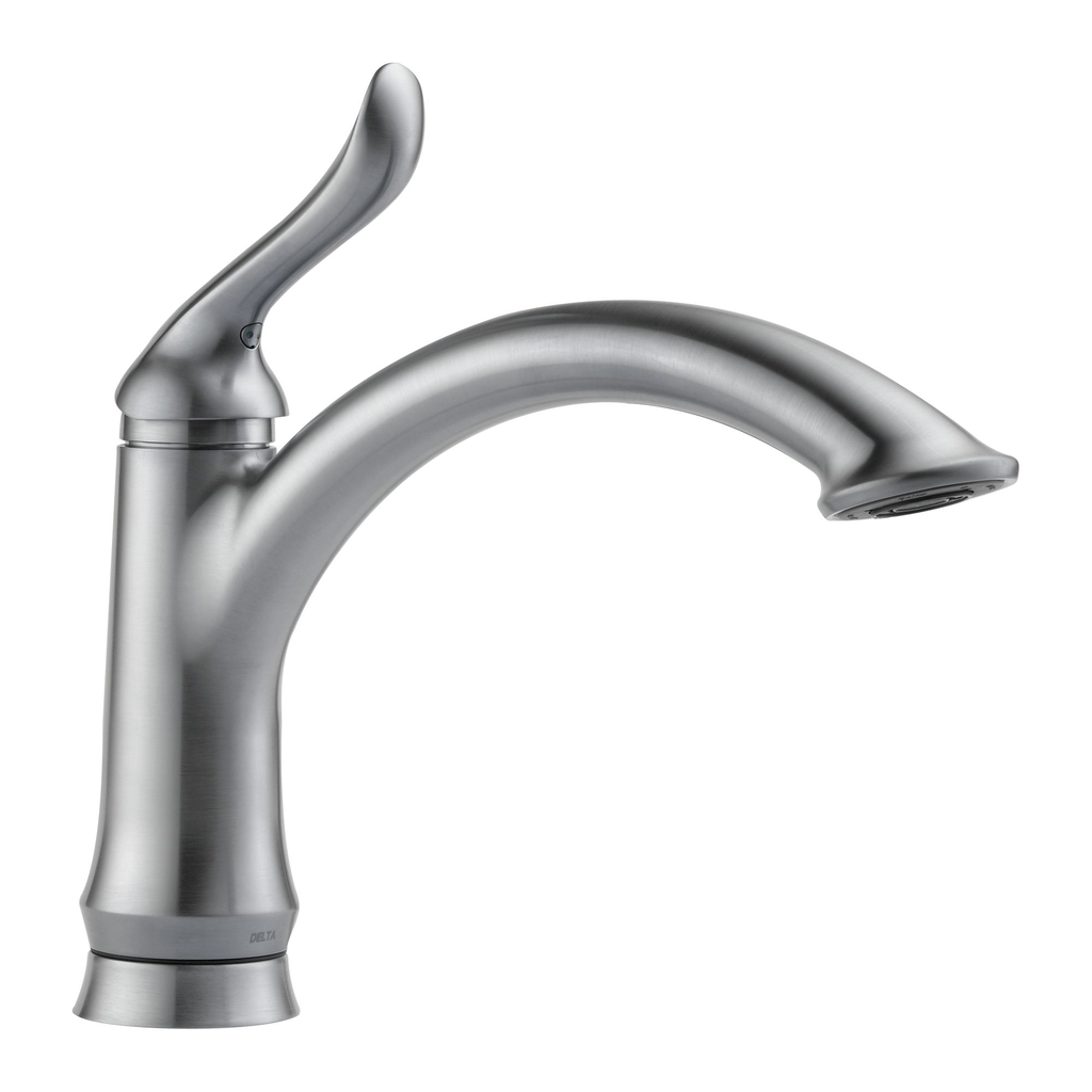 Delta linden single handle kitchen faucet in stainless
