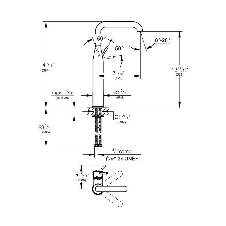 Grohe 23538A0A Essence Single Hole Vessel Bathroom Faucet ...