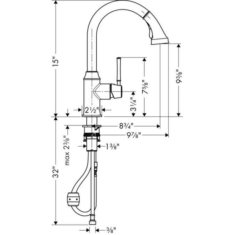 Hansgrohe 4215000 Talis C Higharc Single Hole Kitchen Faucet