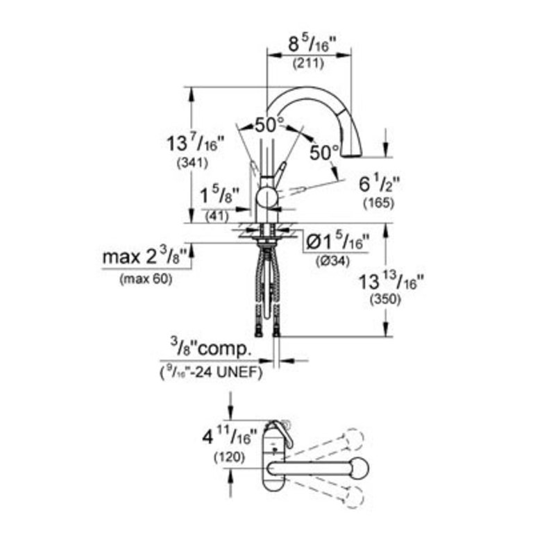 Grohe 33755sd1 Ladylux Pro Dual Spray Pull Down Real Steel Home