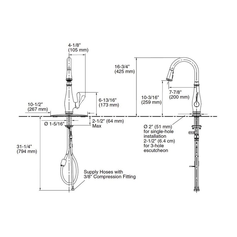 Kohler K780 Cruette Pull Down Kitchen Faucet With Docknetik Home