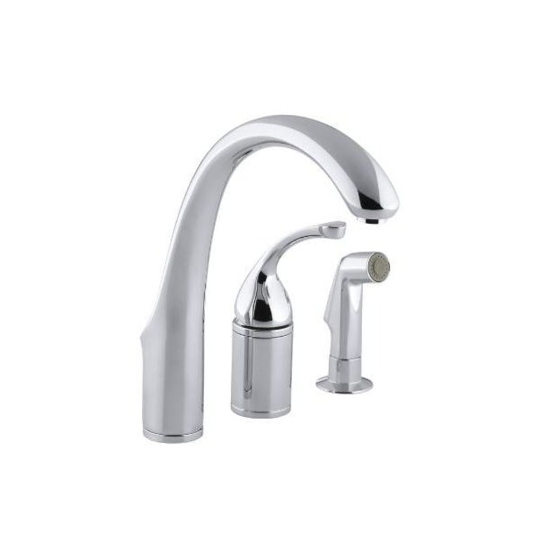 Kohler 10430 Cp Forte Single Control Remote Valve Kitchen Sink Faucet With Sidespray And Lever Handle