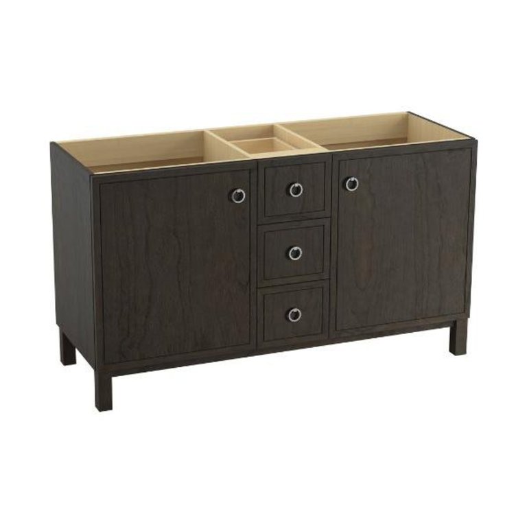 Kohler 99511 Lgsd 1wa Jacquard 60 Bathroom Vanity Cabinet With Furniture Legs 2 Doors And 3 Drawers Split Top Drawer