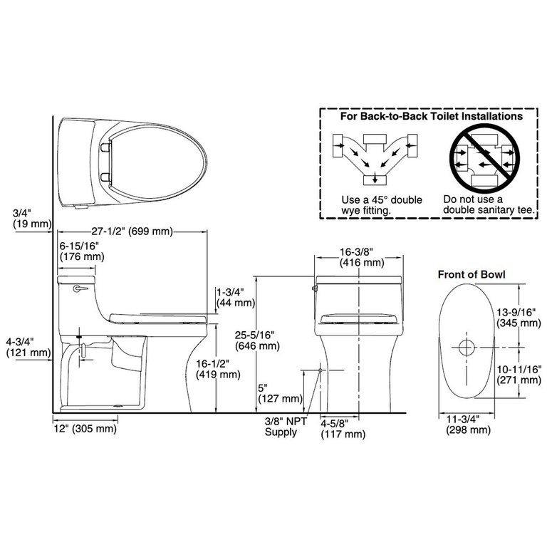 Kohler K4007 San Souci One Piece Round 1 28 Gpf Toilet White Home Comfort Centre