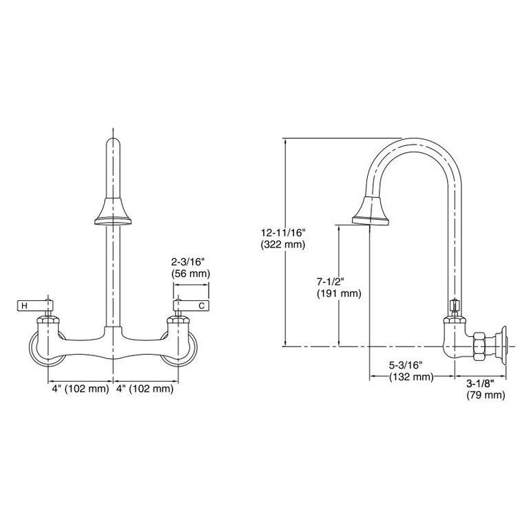 Kohler K 7319 4 Cp Triton Utility Sink Faucet With Lever Handles
