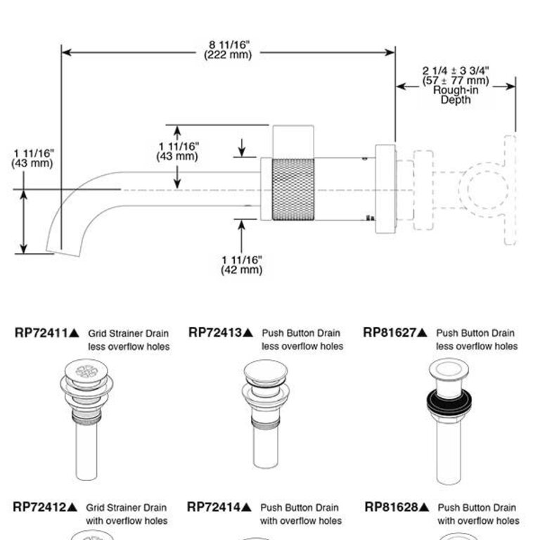 Brizo T65735lf Litze Wall Mount Lavatory Faucet Home Comfort Centre