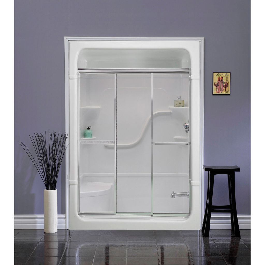 Mirolin Td41 Tri Panel Door Raindrop Silver