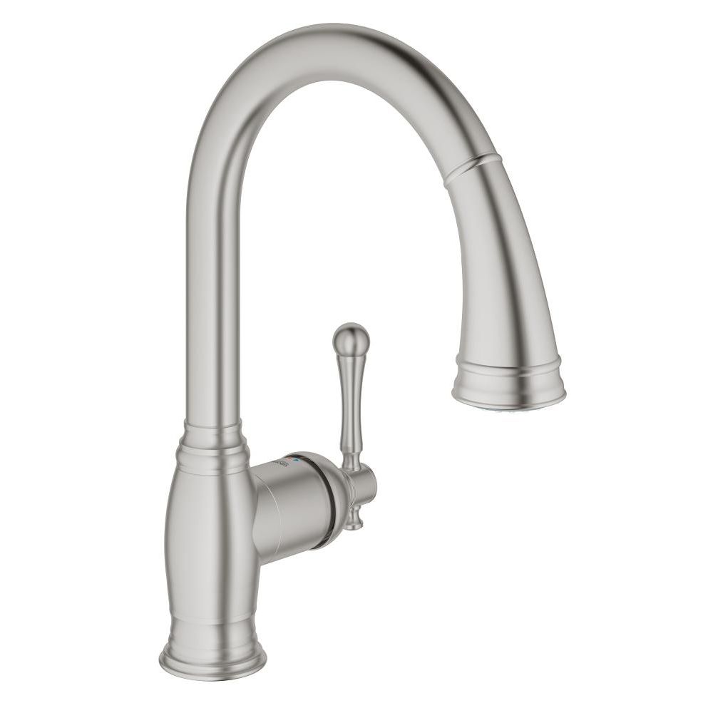 Grohe 33870dc2 Bridgeford Dual Spray Pulldown Kitchen Faucet Super Steel