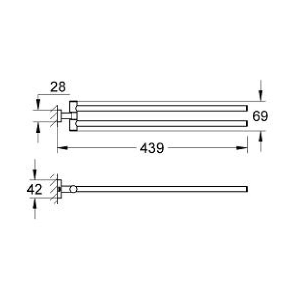 Grohe 40624001 Essentials Cube Towel Bar 18” Chrome - Home Comfort Centre