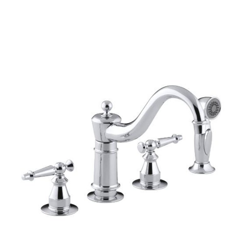 Kohler 158 4 Cp Antique Three Hole Kitchen Sink Faucet With