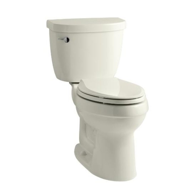Kohler K 3589 47 Cimarron Comfort Height Elongated 1 6 Gpf Toilet With Aquapiston Technology Less Seat Almond Two Piece Toilets Amazon Com
