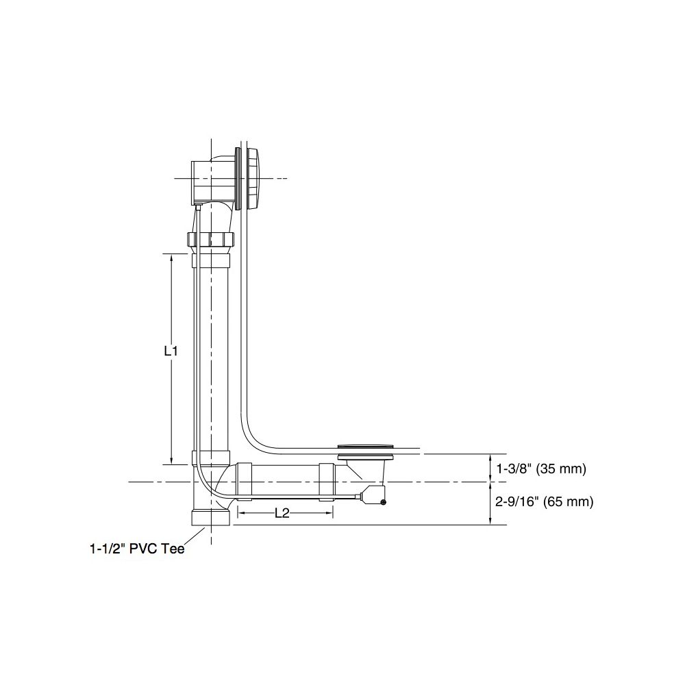 Oil Rubbed Bronze Kohler K-7213-2BZ Clearflo Cable Bath Drain with PVC Tubing