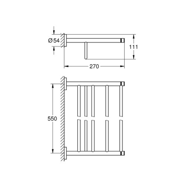 Grohe 40800001 Essentials Multi-Towel Rack Chrome - Home Comfort Centre