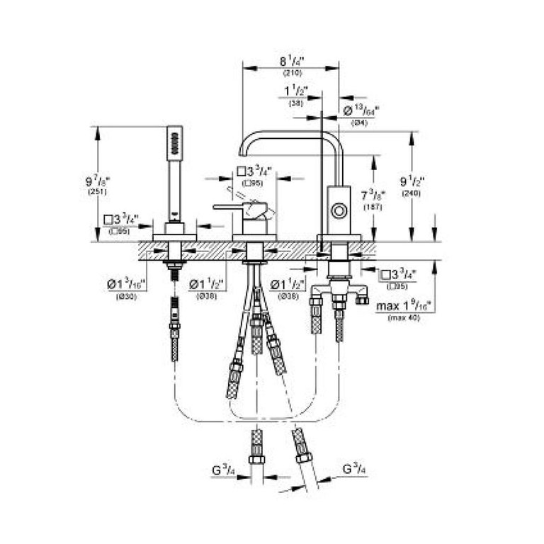 Grohe 19302001 Allure Roman Bathtub Faucet With Handshower ...