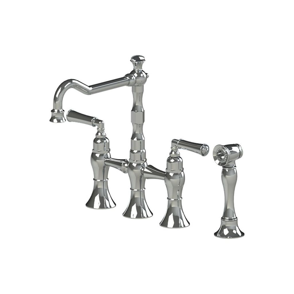 Rubinet 8urvlchch Raven Kitchen Bridge Faucet With Hand Spray