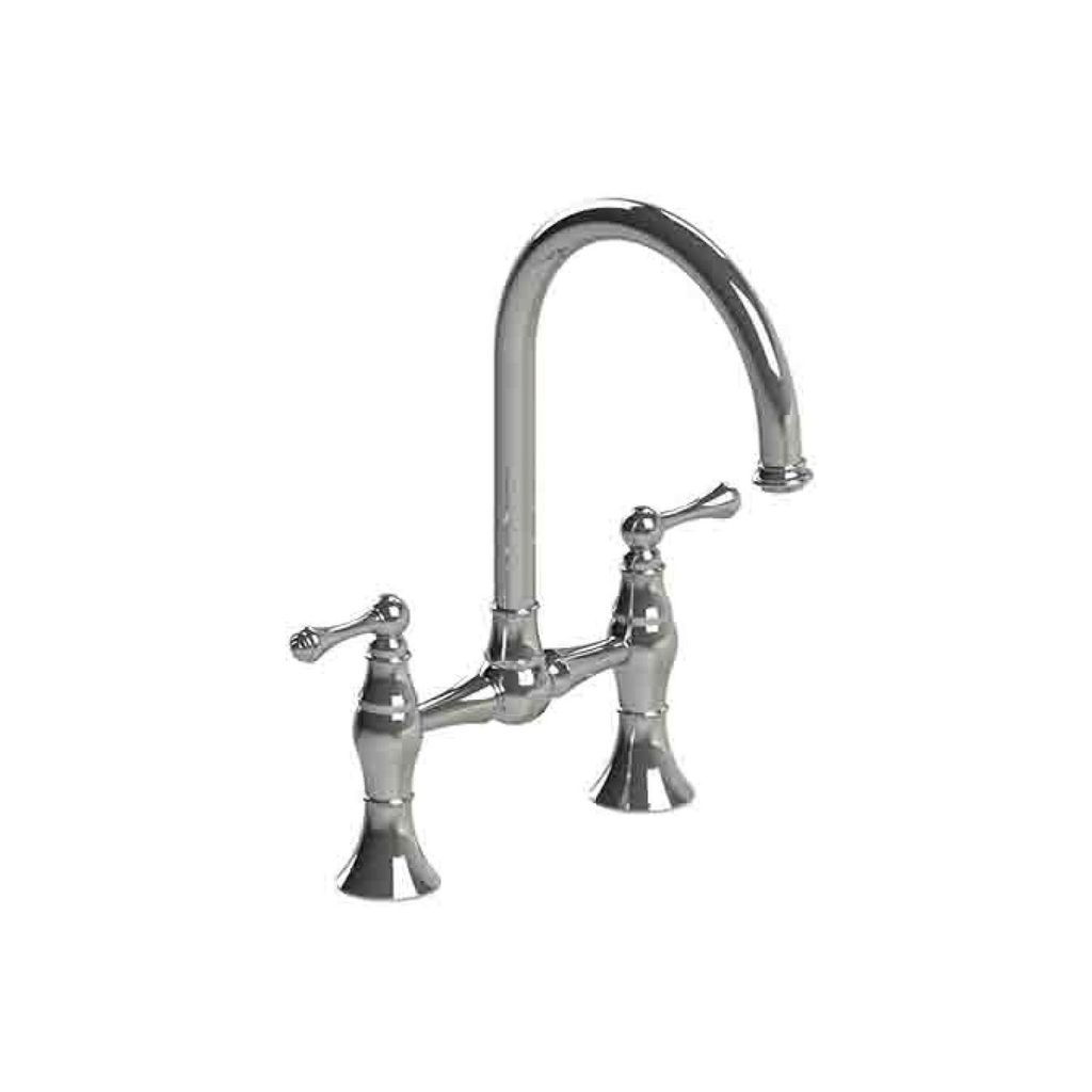 Rubinet 8vfmlchch Flemish Kitchen Bridge Faucet Chrome