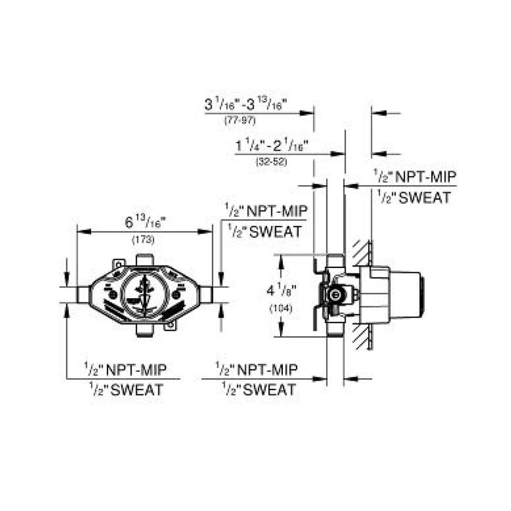 Grohe 35015001 Grohsafe Universal Pressure Balance Rough In Valve Home Comfort Centre