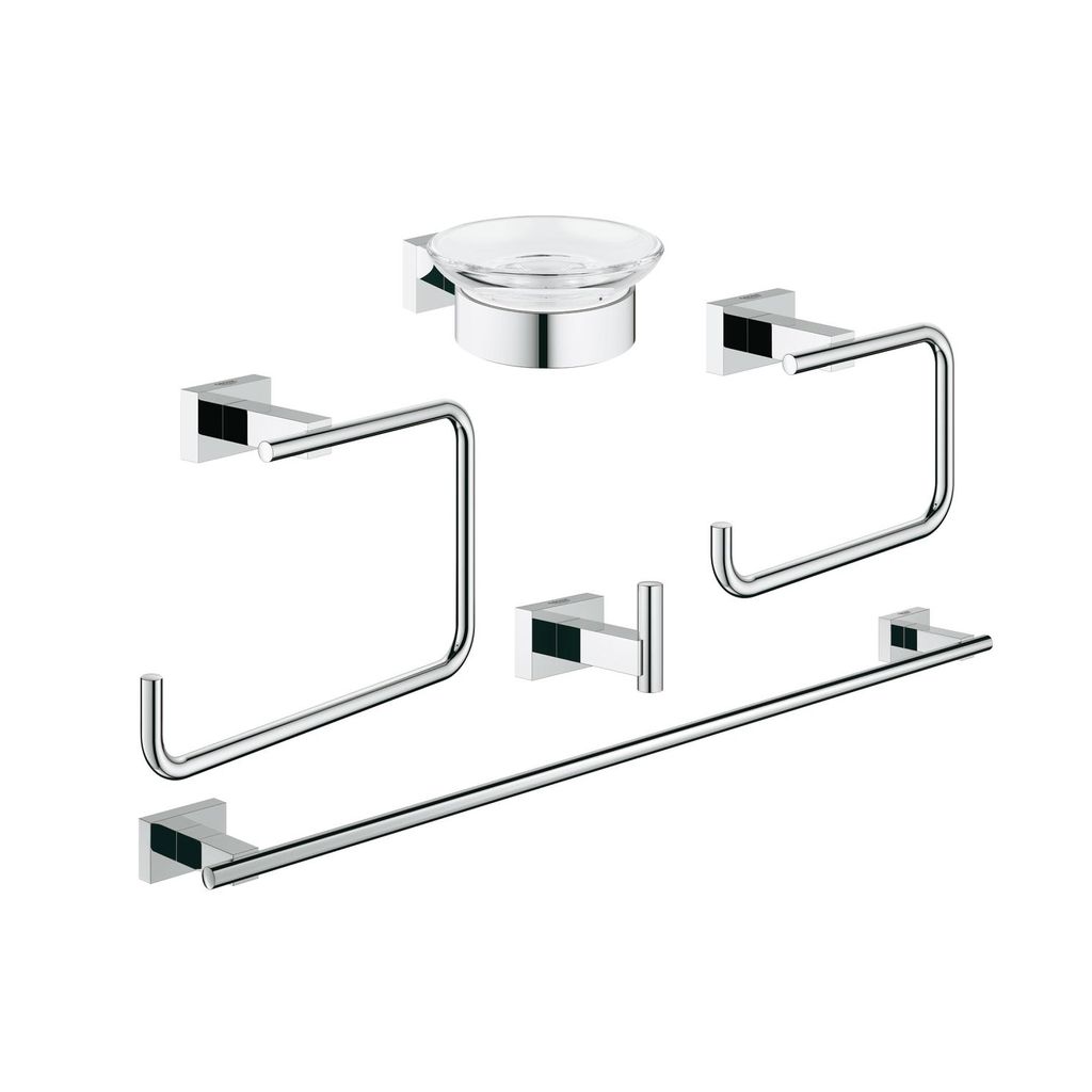 Grohe 40758001 Essentials Cube Master Bathroom Accessories Set 5 In 1 Home Comfort Centre