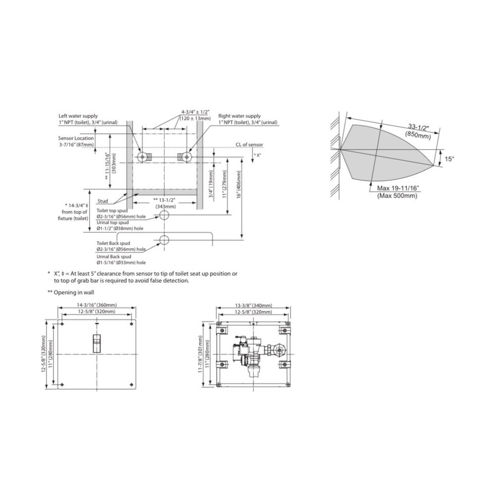 Plumbing Fixtures Toto Tet2la31 Ss 14 X 12 Concealed Sensor Automatic Flush Valve Home Garden Casaalvarezrh Com