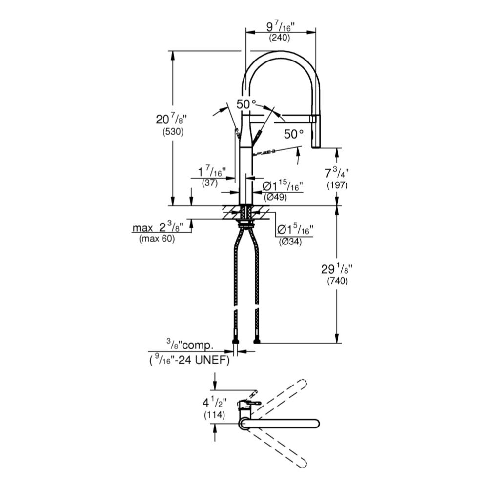 Grohe 30295000 Essence Professional Single Handle Kitchen