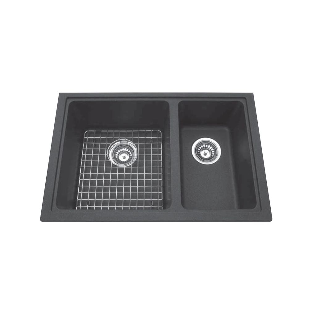 Kindred Kgdc2ru 8 27 X 18 Granite Undermount Combination Bowl Espresso