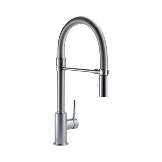 Delta 9659 Trinsic Pro Single Handle Pull Down Kitchen Faucet Spring Spout Black Stainless Home Comfort Centre