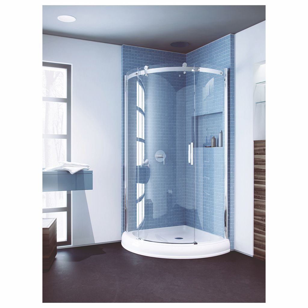 Slik Flow 36 Round Shower Door Left Clear Gl Chrome Slik Flow 36 Round Shower Door Left Clear Gl Chrome