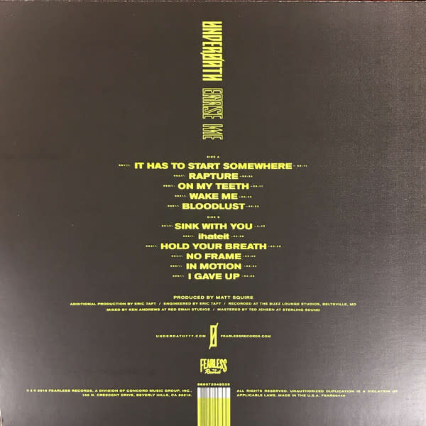 Underoath Erase Me Mindbomb Records mindbomb records