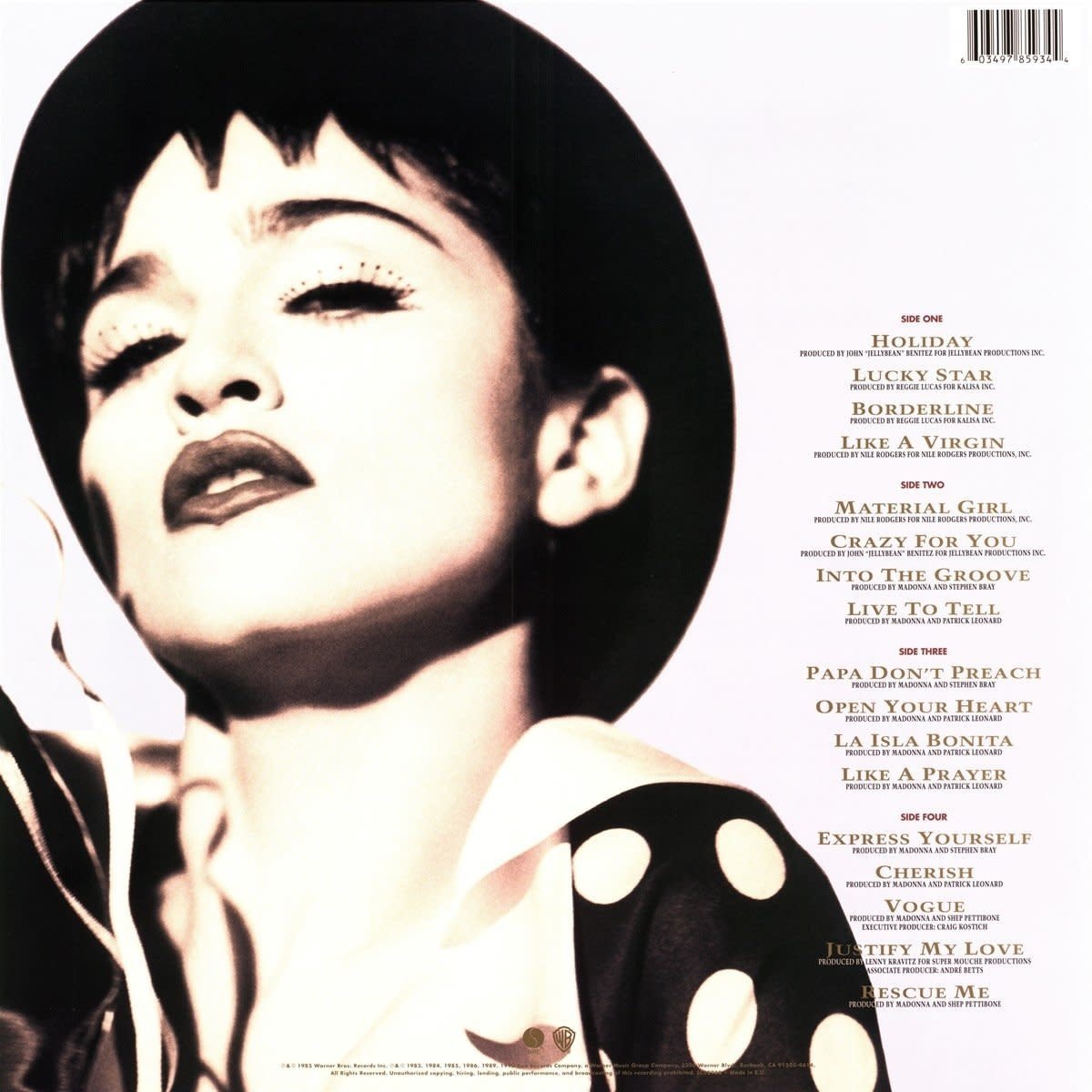 Madonna - The Immaculate Collection - Mindbomb Records