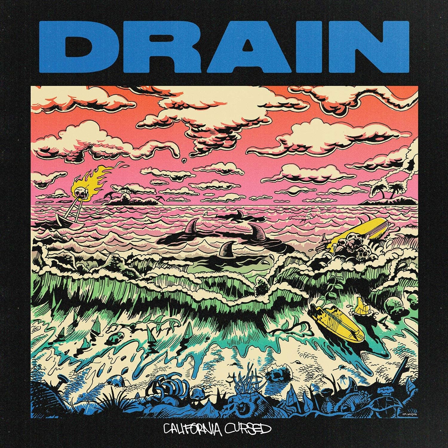 Drain  ‎– California Cursed (Blue & White Marble)