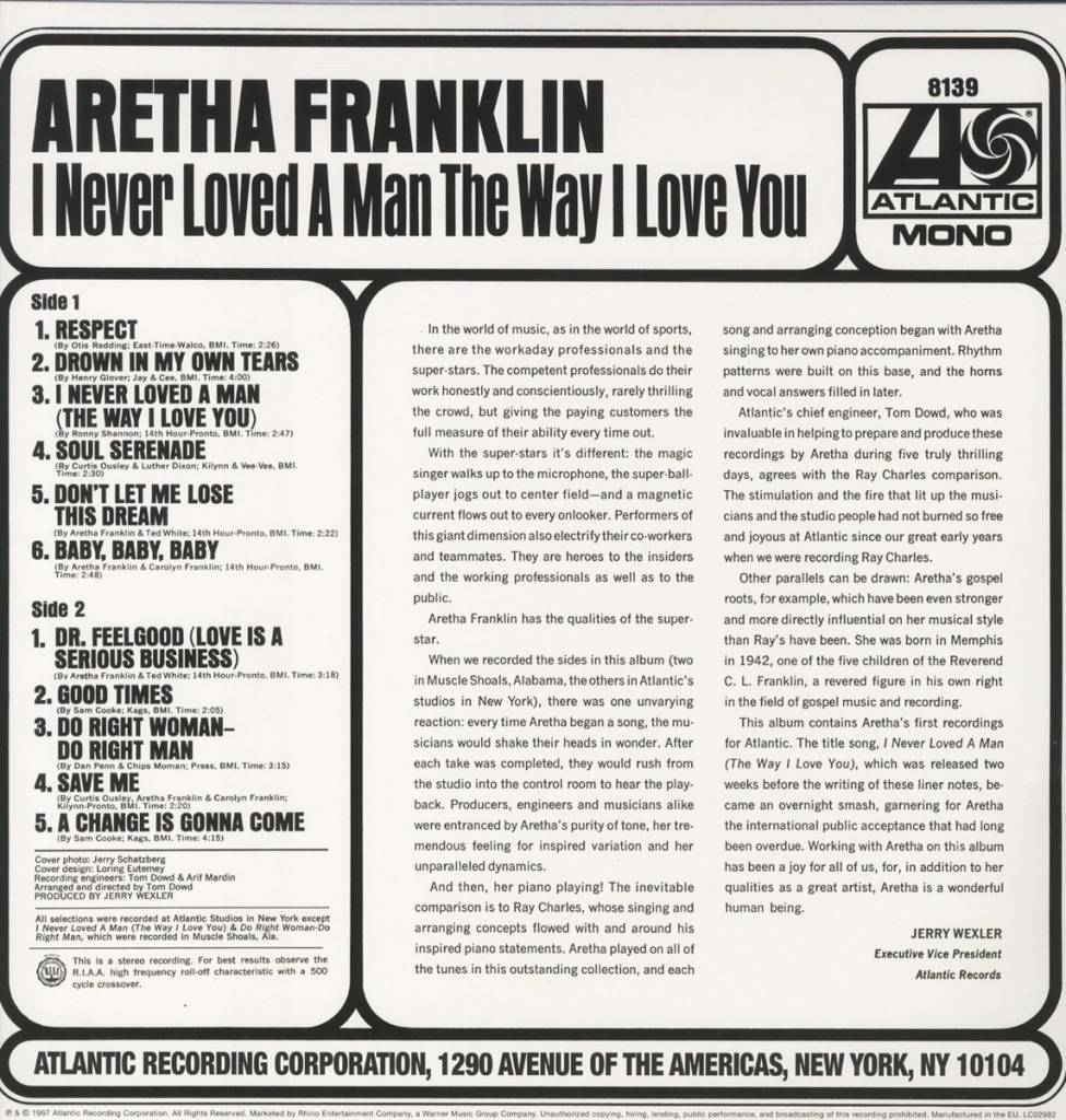 Aretha Franklin - I Never Loved A Man The Way I Loved You (Mono)
