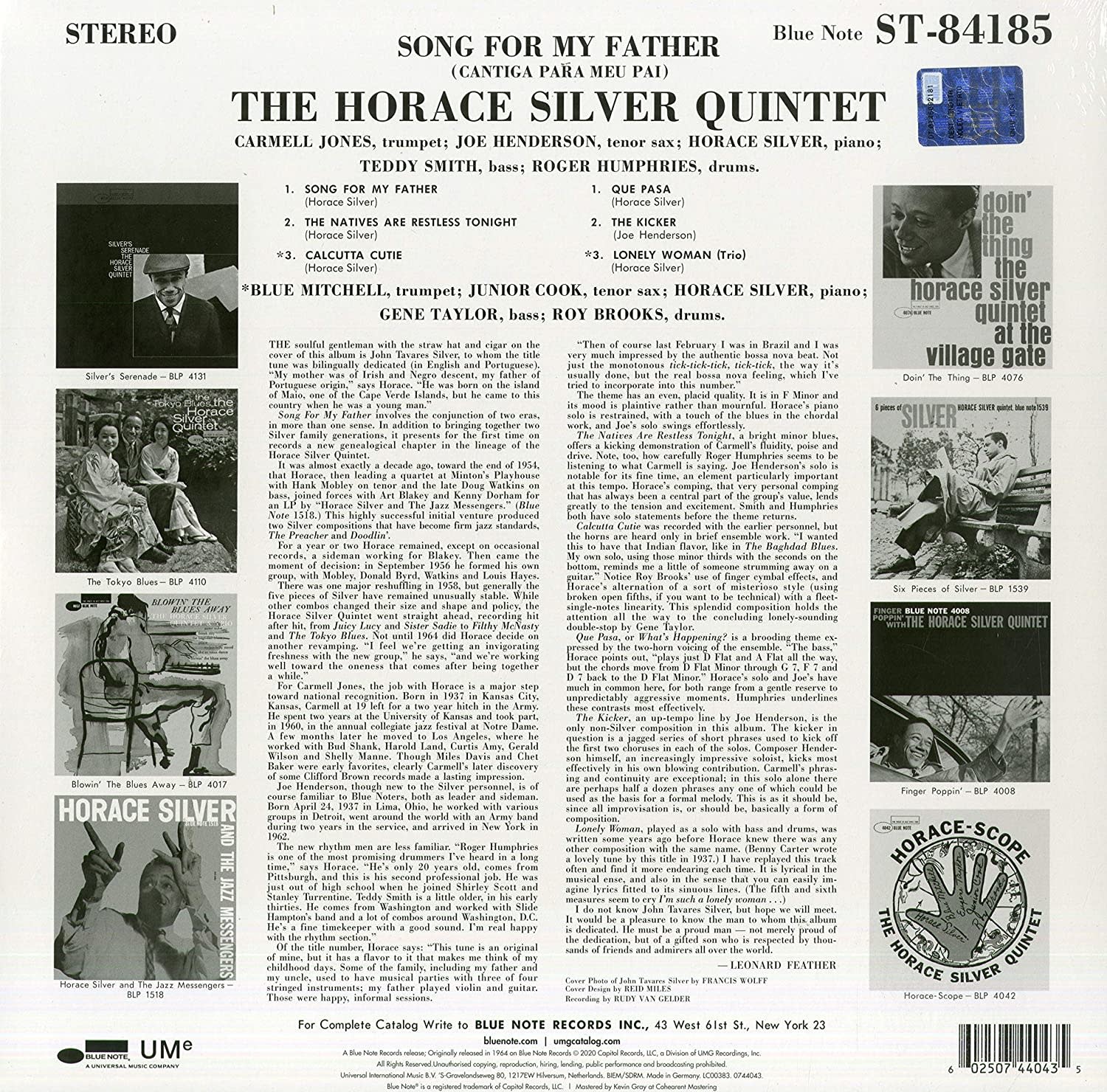 Horace Silver Quintet – Song For My Father (Cantiga Para Meu Pai)