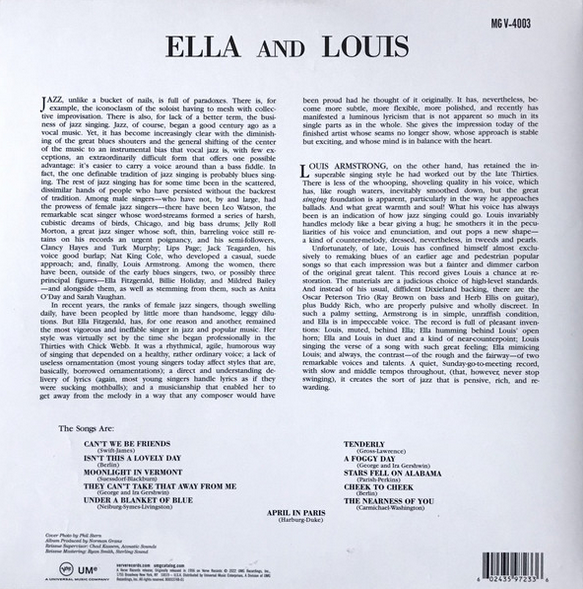 Ella Fitzgerald & Louis Armstrong ‎– Ella & Louis