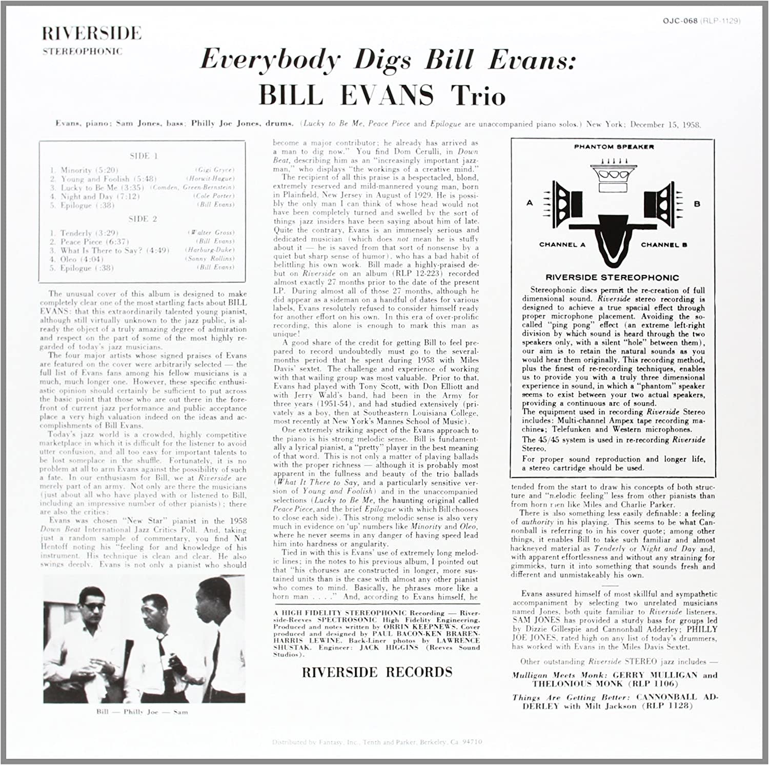 Bill Evans ‎– Everybody Digs Bill Evans