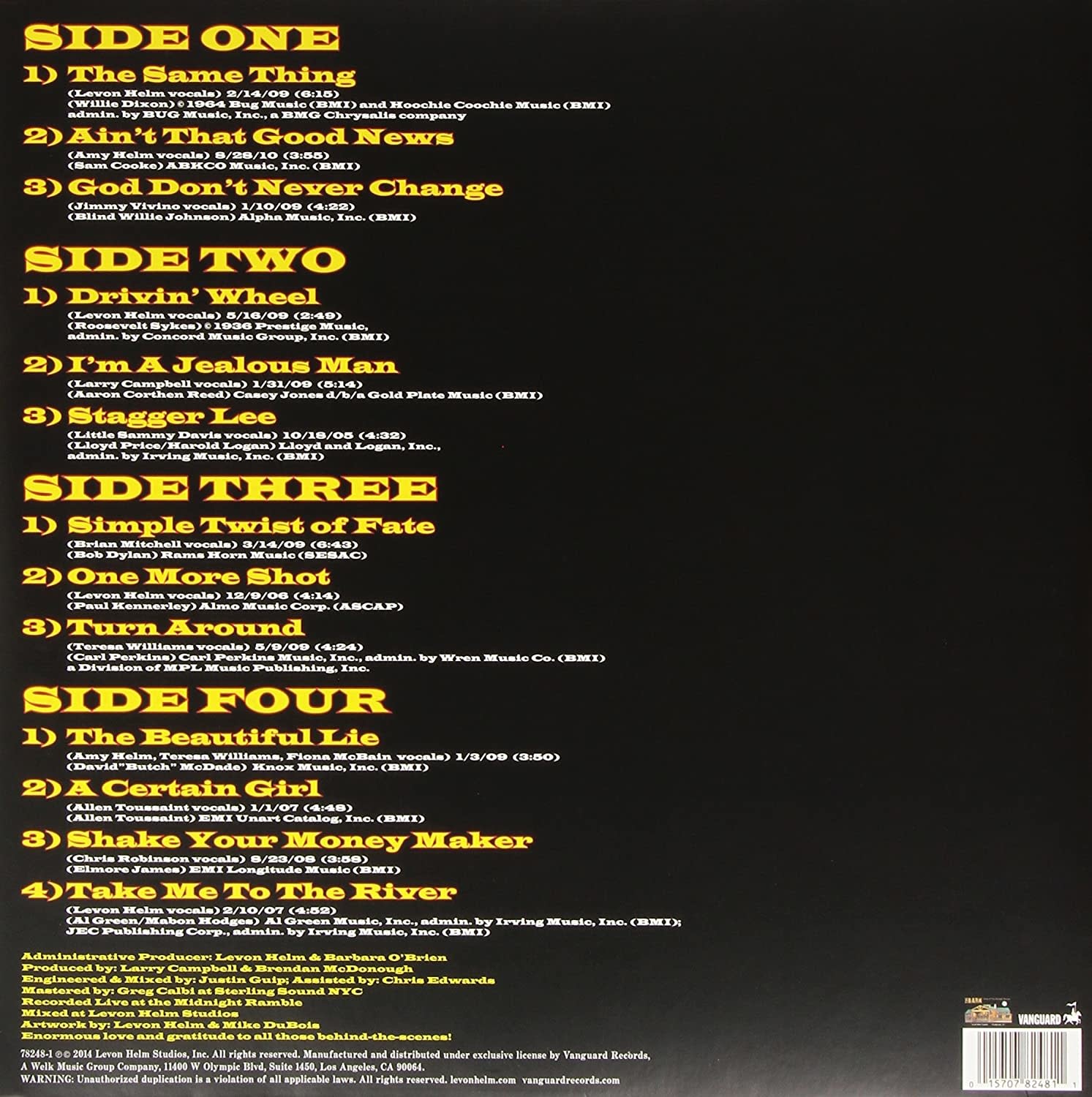Levon Helm Band ‎– It's Showtime: The Midnight Ramble Sessions Vol. 3