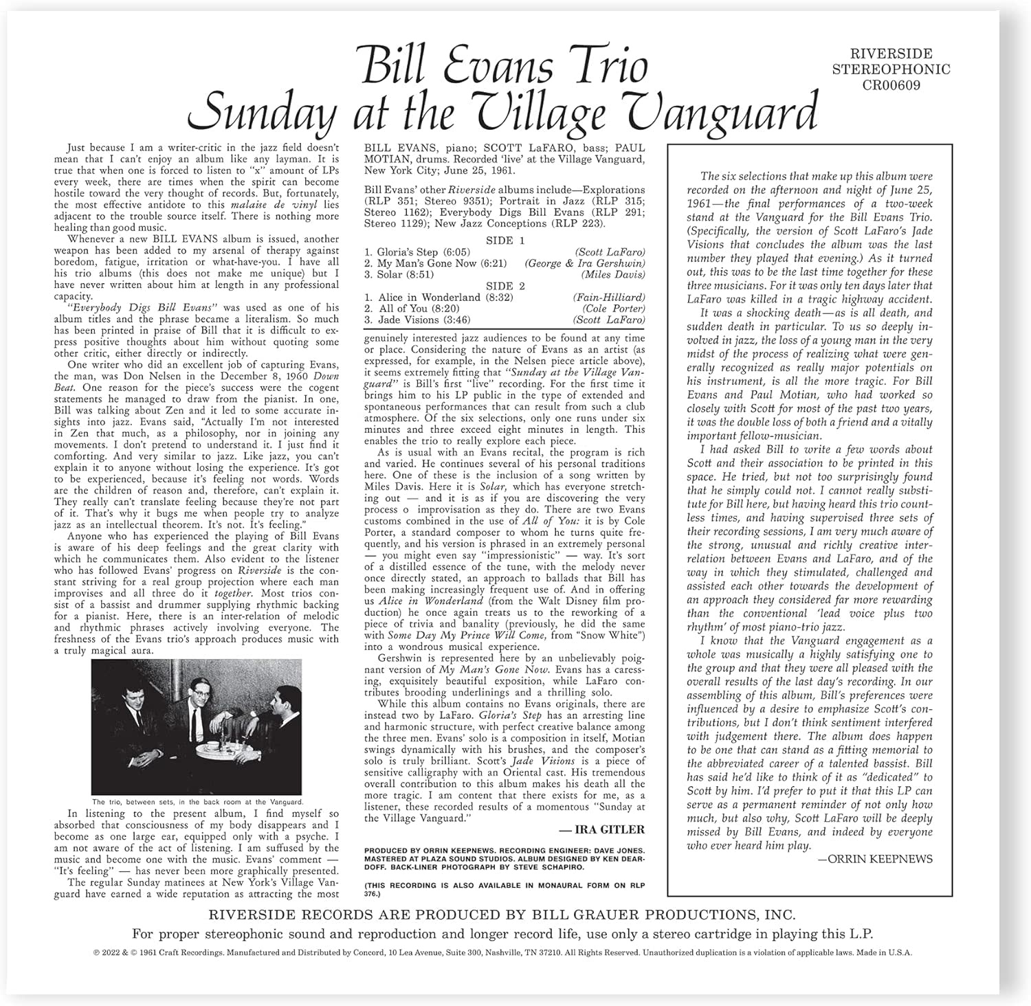 Bill Evans Trio - Sunday At The Village Vanguard