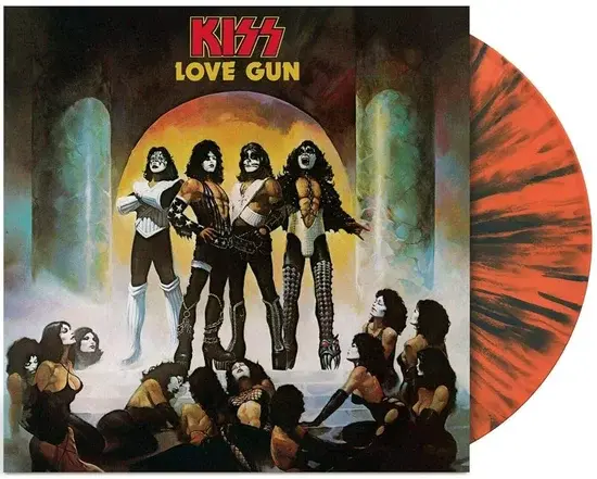 Kiss - Love Gun (Tangerine & Aqua Splatter)