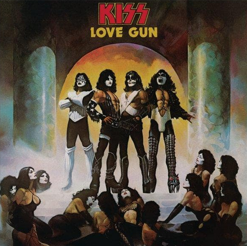 Kiss - Love Gun (Tangerine & Aqua Splatter)