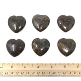  Bronzite - Hearts 35mm (6 piece parcel)