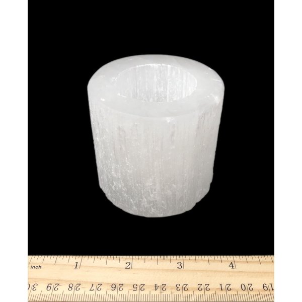  Selenite - Candle Holder - Polished Top