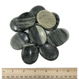  Green Hair Jasper - Worry Stone (12 piece parcel)