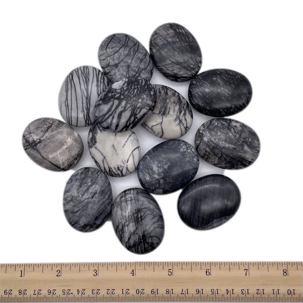  Spiderweb Jasper - Palm Stone Pillow (12 piece parcel)